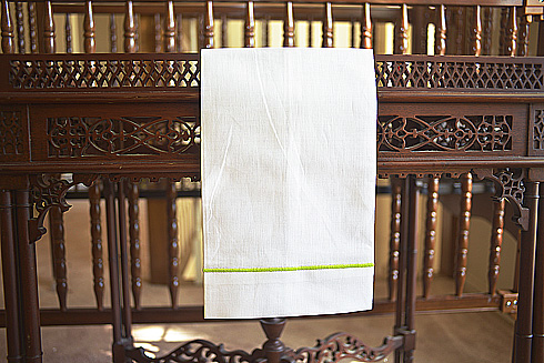 Guest Towel with Corded. Lime Popsicle Color Cords. 14"x22"